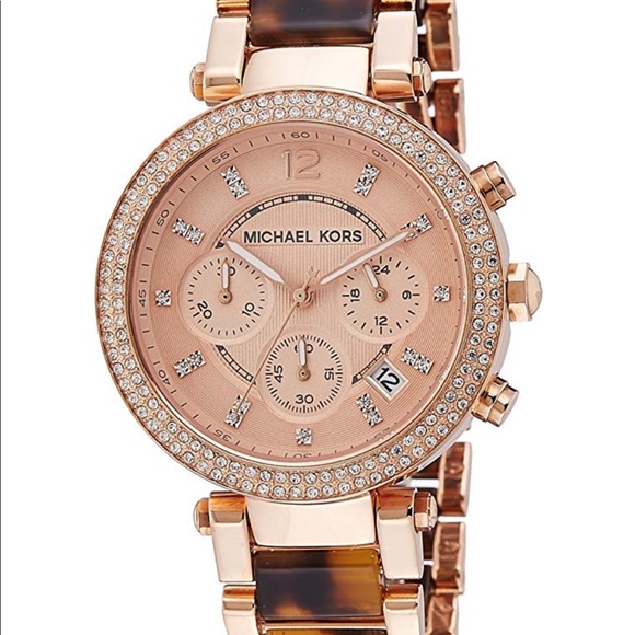 Michael Kors Rose Gold Tortoise Parker Watch main image 7